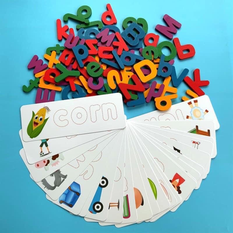 FreeShip Spelling Game - Bộ Thẻ Ghép Chữ Cái Tiếng Anh Cho Bé