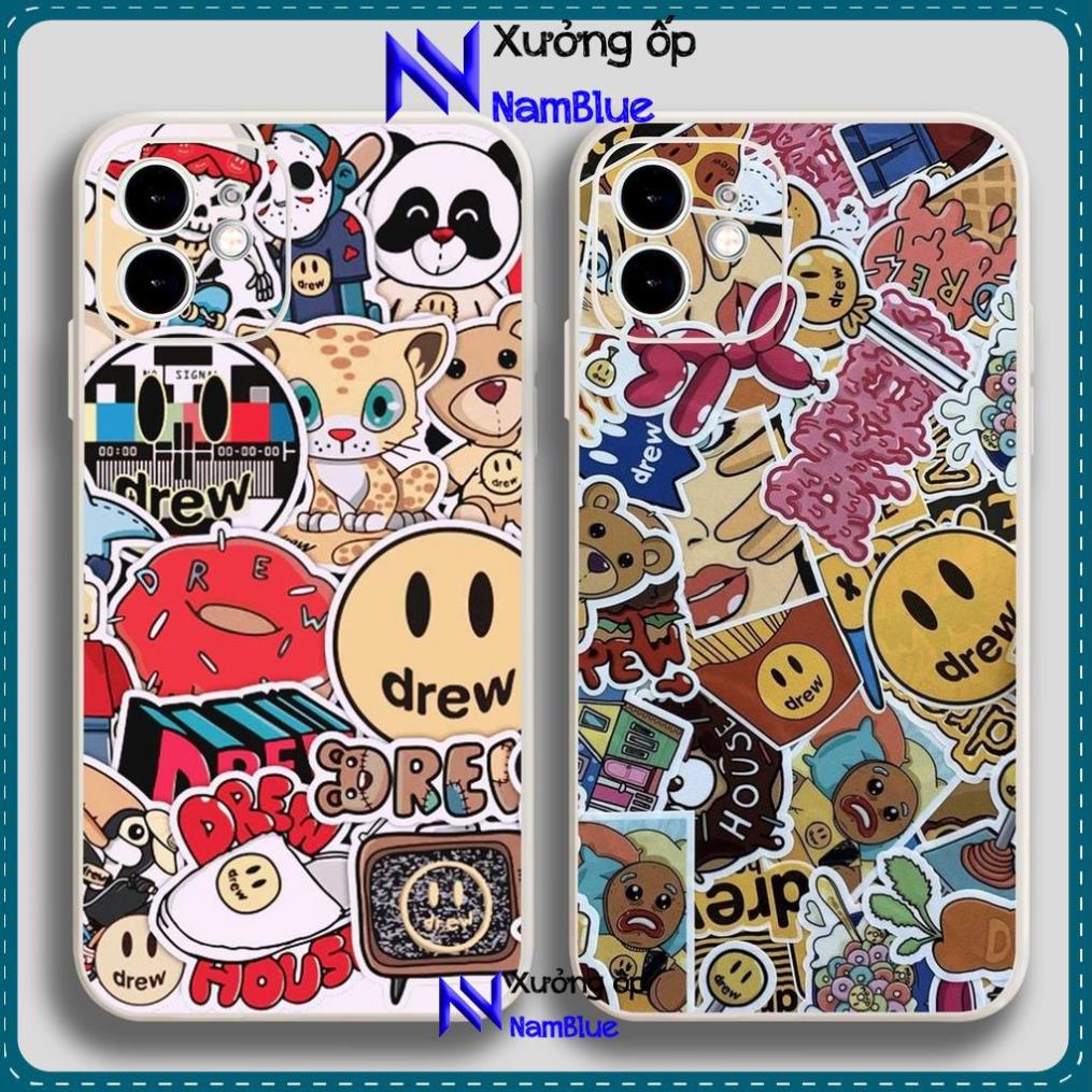 Ốp lưng iPhone Drew cạnh viền vuông silicon mềm dẻo cho iphone 6/6s/7/8/X/XS/XR/11/12/13 Pro Plus Max cute dễ thương đẹp