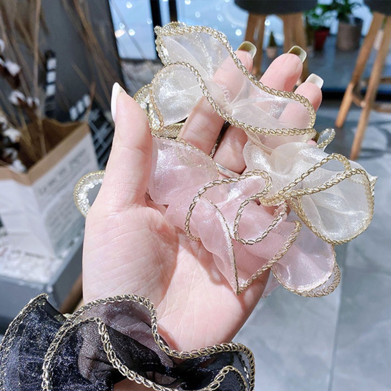 Dây Buộc Tóc Vải Tuyn Mềm Co Giãn Đính Đá Dễ Thương Cho Bé Gái Giá Đỡ