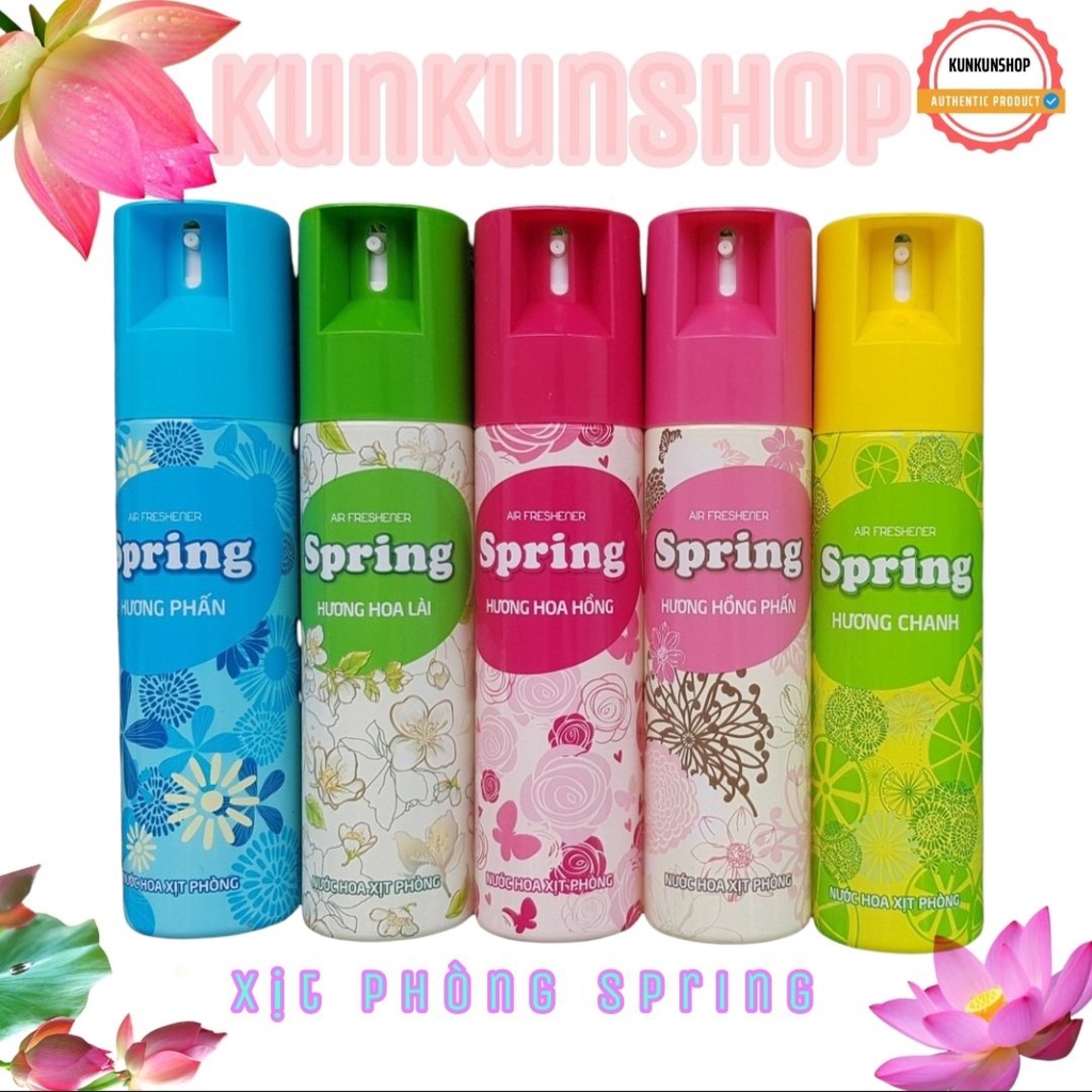 Xịt phòng Spring 225ml chính hãng mẫu mới
