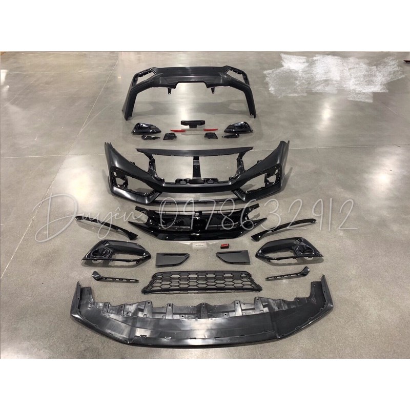 BODY KIT CIVIC TYPE R MẪU MỚI CACBON VIỀN ĐỎ