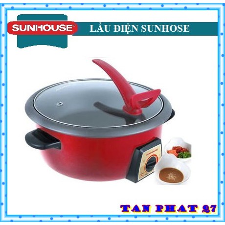 Nồi lẩu điện Sunhouse SHD4521  3 lít (2 màu trắng, đỏ giao ngẫu nhiên)