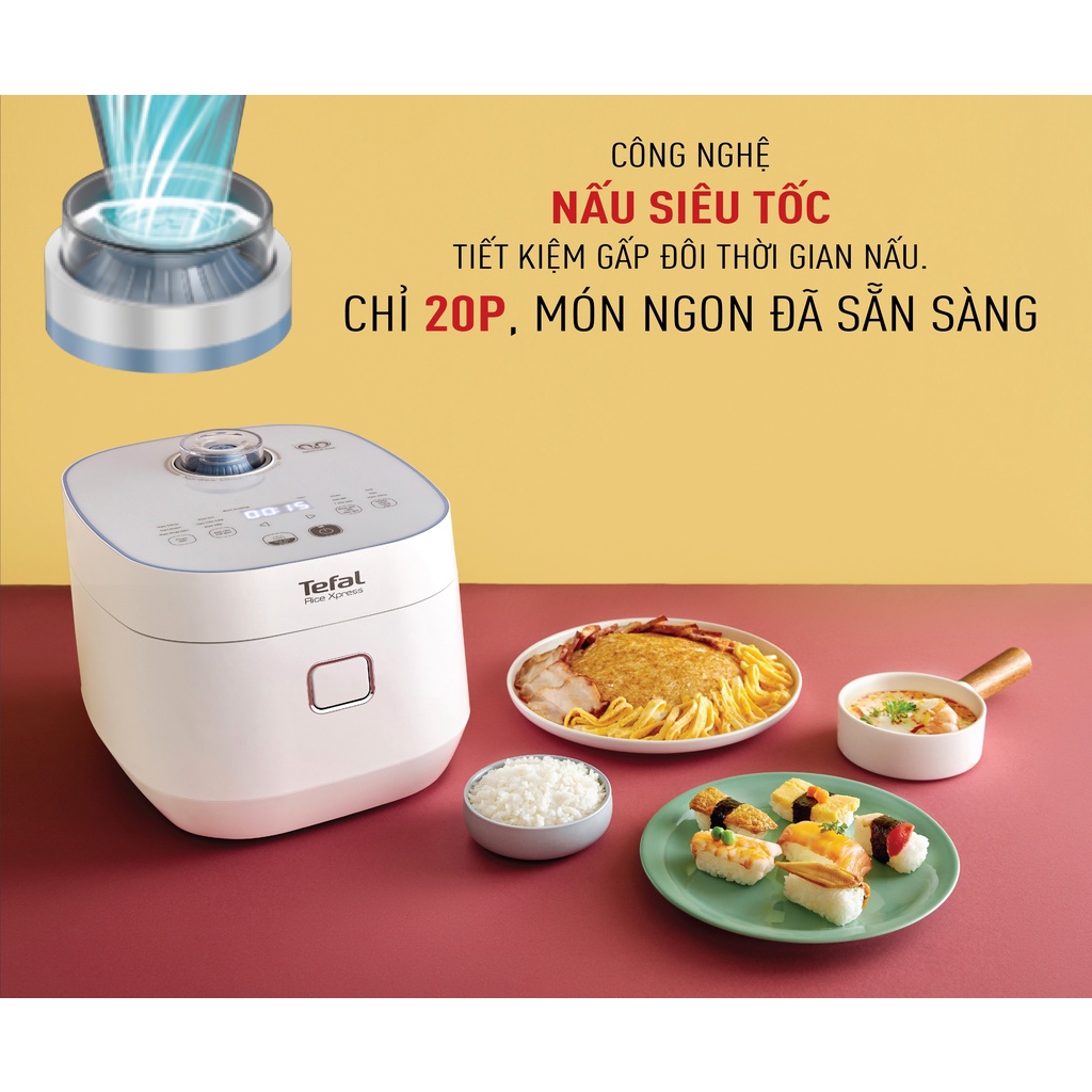 [Mã ELTEFALWL5 giảm 10% đơn 500K] Nồi cơm điện Tefal Fuzzy Express RK522168 - 750W, 1.5L