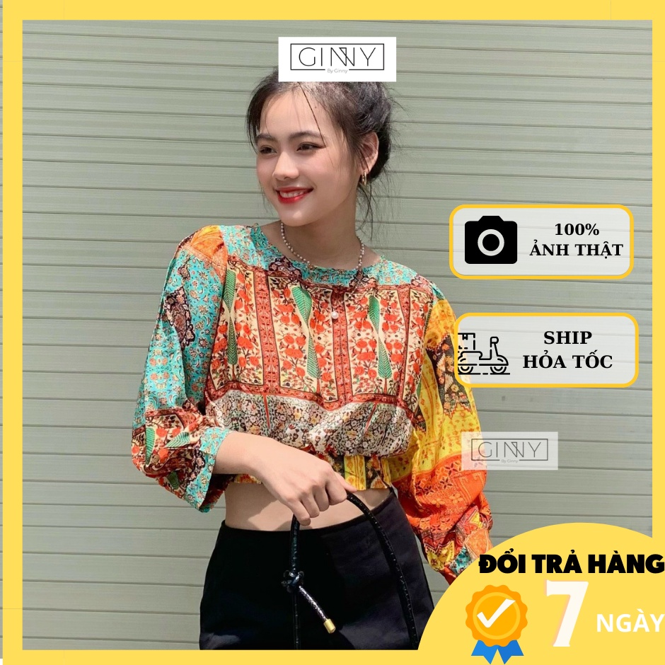 Áo kiểu thổ cẩm TH-167 GINNY trendy nữ tính dịu dàng ngọt ngào nàng thơ