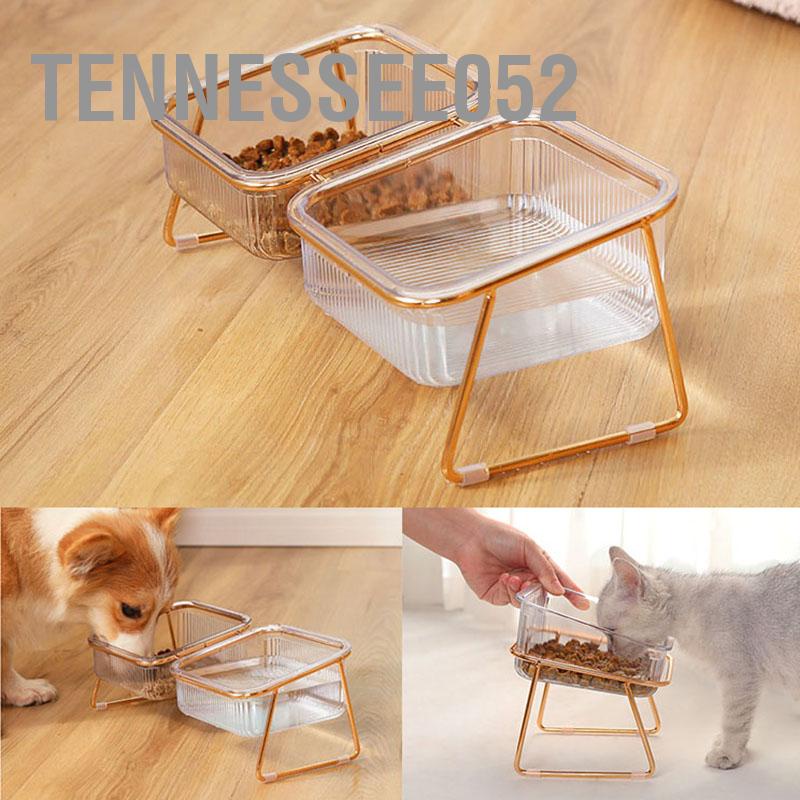 Hàng HOT Bát ăn nghiêng Bát nước Nâng cao chống gù cho mèo chó trong suốt【Tennessee052】