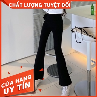 Quần ống loe chất gân tăm mỏng nhẹ dài 100cm ZZ đóng túi zip