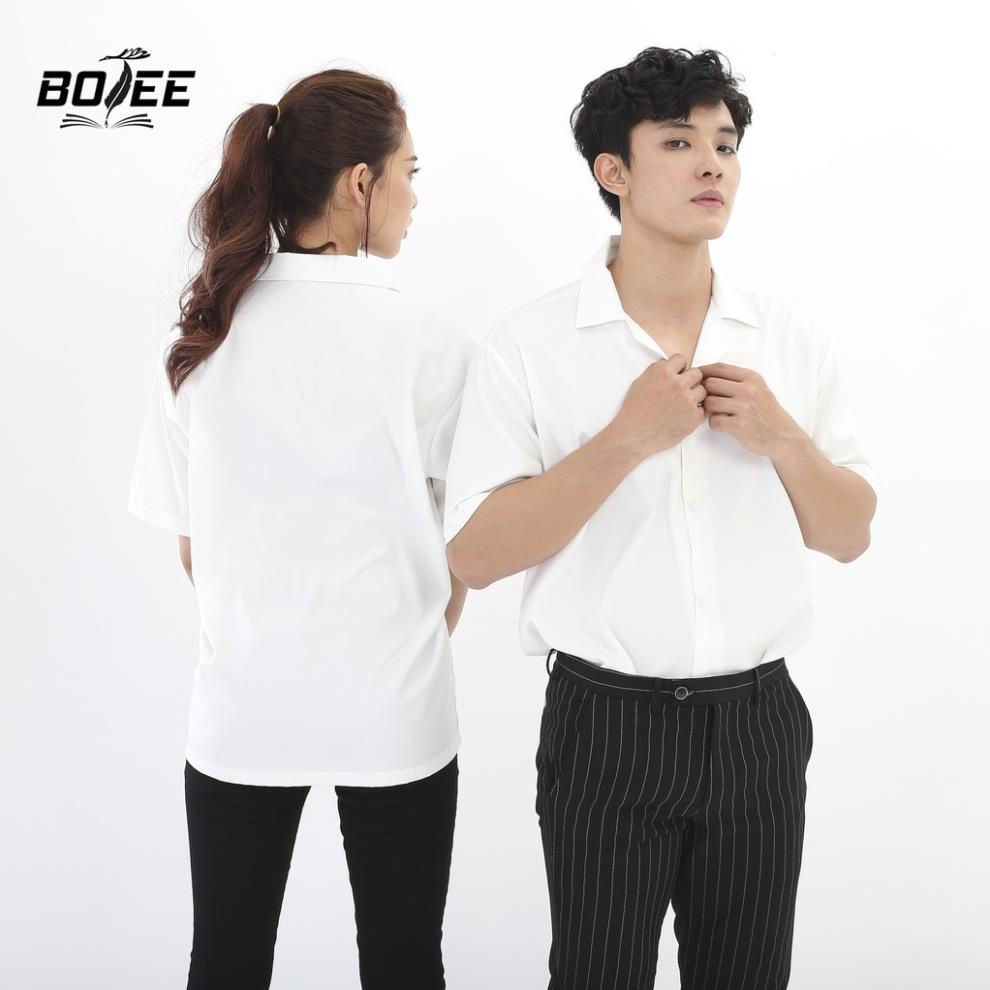 Áo Sơ Mi Nữ CỔ VEST Form Rộng TRƠN Basic Unisex Dài Tay Trắng và Đen Kiểu áo sơ mi nữ Bigsize | BigBuy360 - bigbuy360.vn