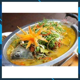Nồi, Khay om cá chép om dưa, nấu lẩu hấp loại to rất tiện lợi  dụng cụ nhà bếp TẶNG GIẤY ĂN CAO CẤP