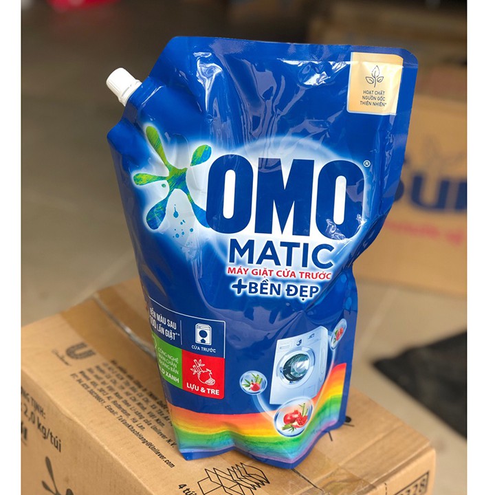 [Mẫu mới túi 2kg] Nước Giặt Omo Matic XANH Bền Màu