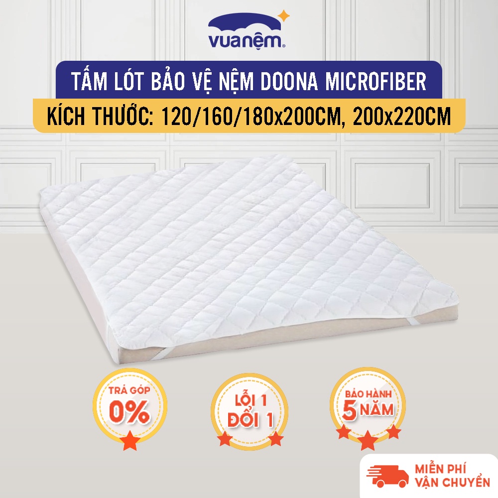 Tấm lót bảo vệ nệm Microfiber Doona làm mềm nệm đủ kích thước bảo hành chính hãng bởi Vua Nệm