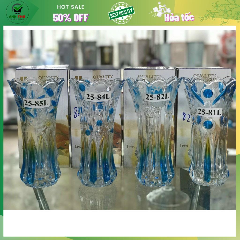 Bình bông lọ hoa thủy tinh nhiều màu size 25cm - Bình bông trang trí nhà cửa siêu đẹp