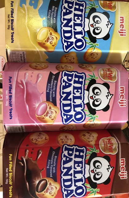 Bánh Gấu 🐻 HELLO PANDA meiji 50g (Vị Dâu, Vị Kem Sữa, Vị SôCôla)