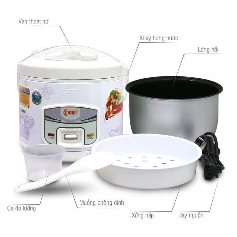 Nồi cơm điện Comet 1.8lit xịn xò chống dính(2-5 lon gạo)