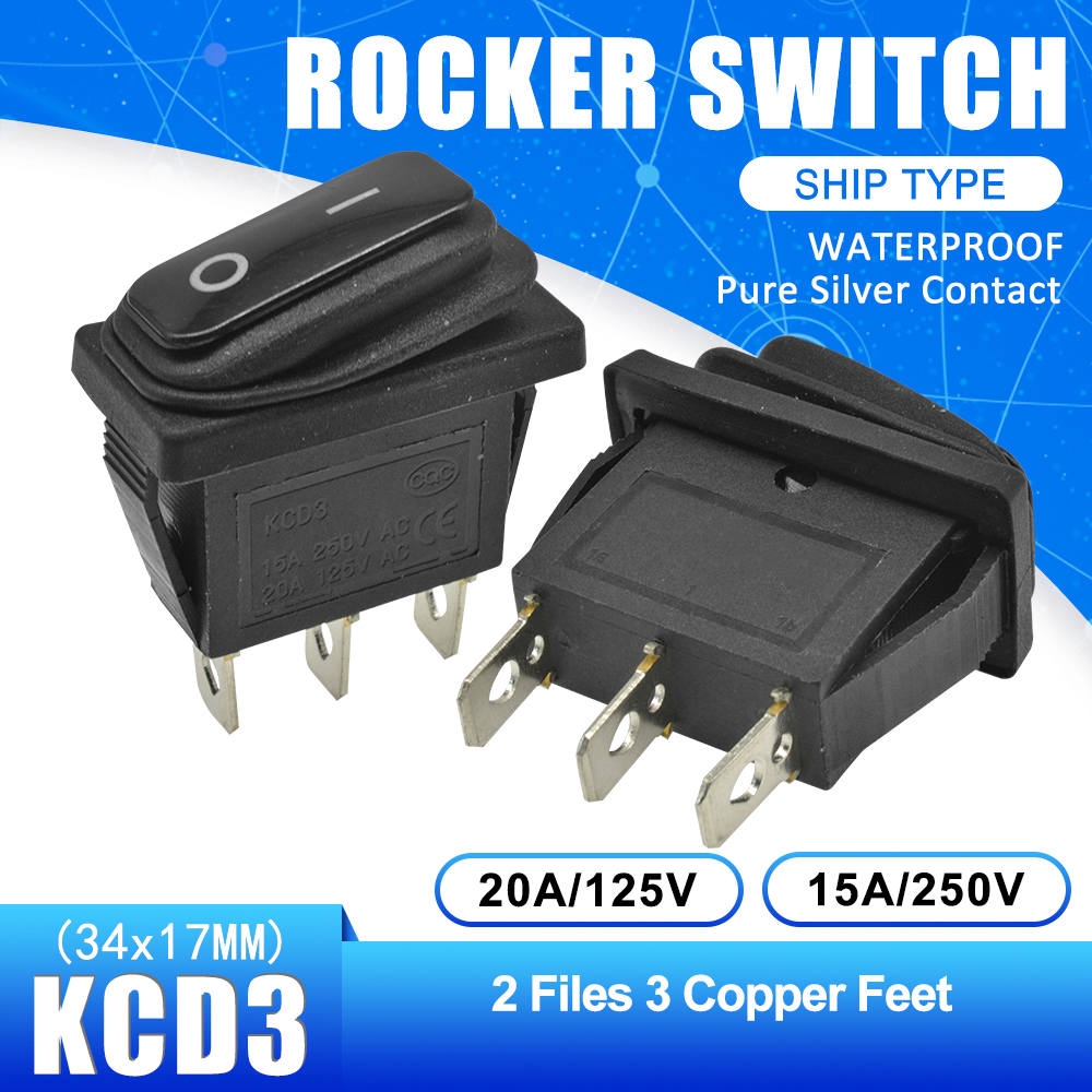 Công Tắc Điện Kcd3 2 Vị Trí 15a 250vac / 20a 125vac