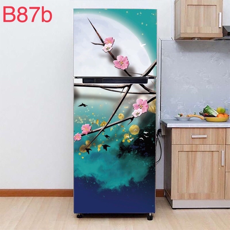 Decal pp dán tủ lạnh nhiều màu sắc, hình ảnh ngộ nghĩnh