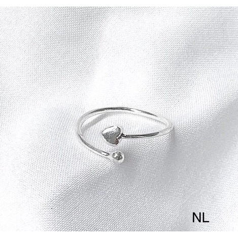 Nhẫn nữ bạc ta mặt tim nhỏ xinh xắn - Kho sỉ bạc Nhất Linh
