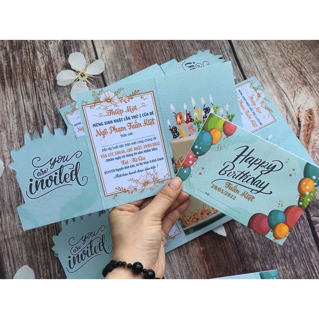 ♥️ Shop Uy Tín ♥️ Thiệp Sinh Nhật - Thôi Nôi - Đầy Tháng Dành Cho Bé 1801Z