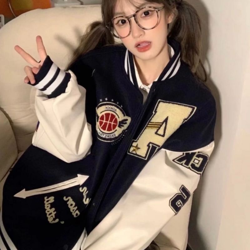 Áo khoác bóng chày màu navy