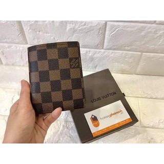 Ví da nam đứng LV caro vàng , Bóp nam cao cấp VD093, Bóp nam thời trang caro vàng