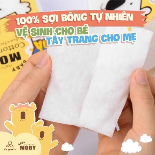 Bông Miếng Đa Năng MOBY Vệ Sinh Nhẹ Mịn Màng Cho Da Bé | Bịch 150g và Bịch 100g