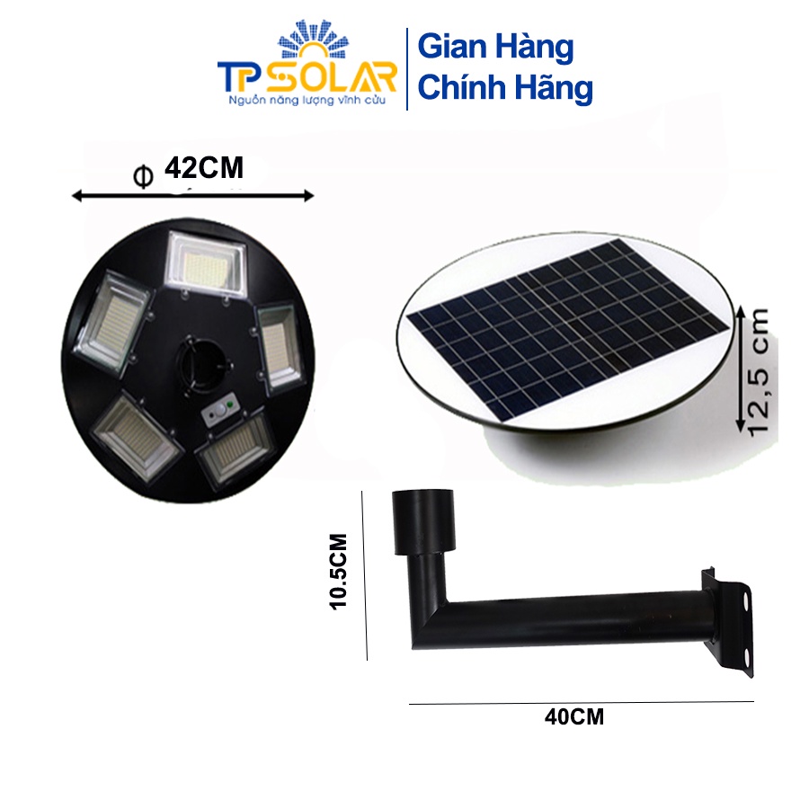 Đèn Sân Vườn Năng Lượng Mặt Trời TPSolar TP-U250 Công Suất 250W Cảm Biến Chuyển Động, Chống Nước IP65