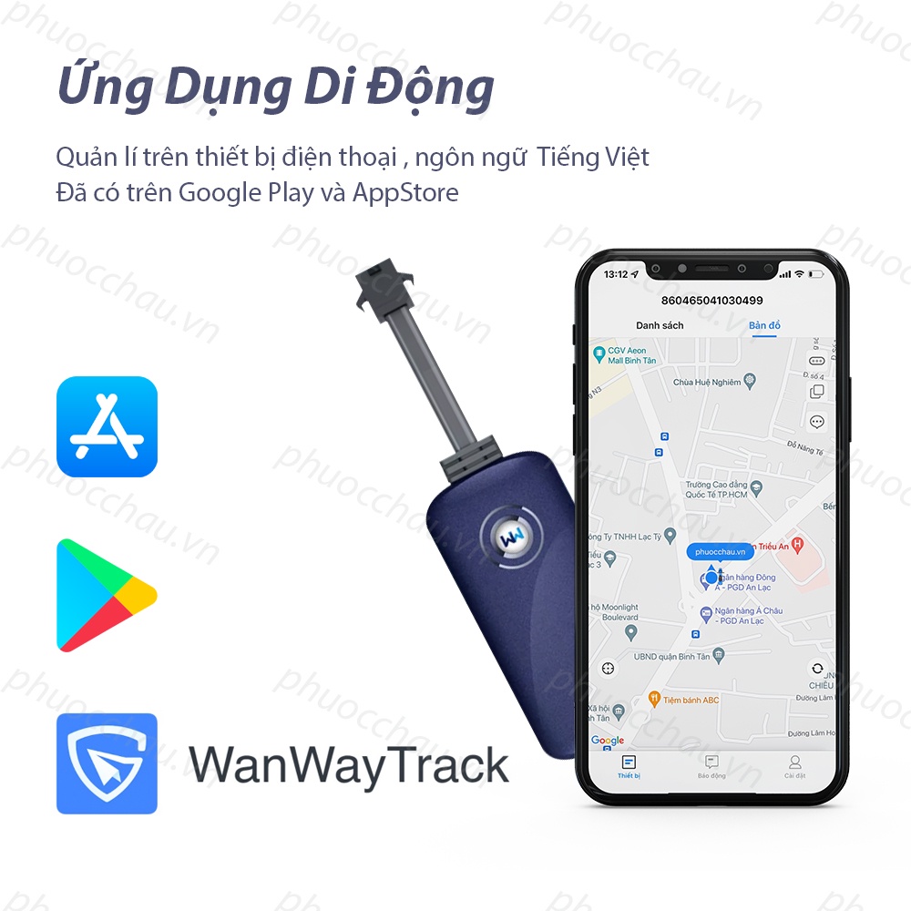 Định Vị Xe Máy, Thiết Bị Định Vị Ô Tô Wanway G19 Chất Lượng Cao, Chính Xác, Chống Nước IP67,Phần Mềm Giám Sát Tiếng Việt