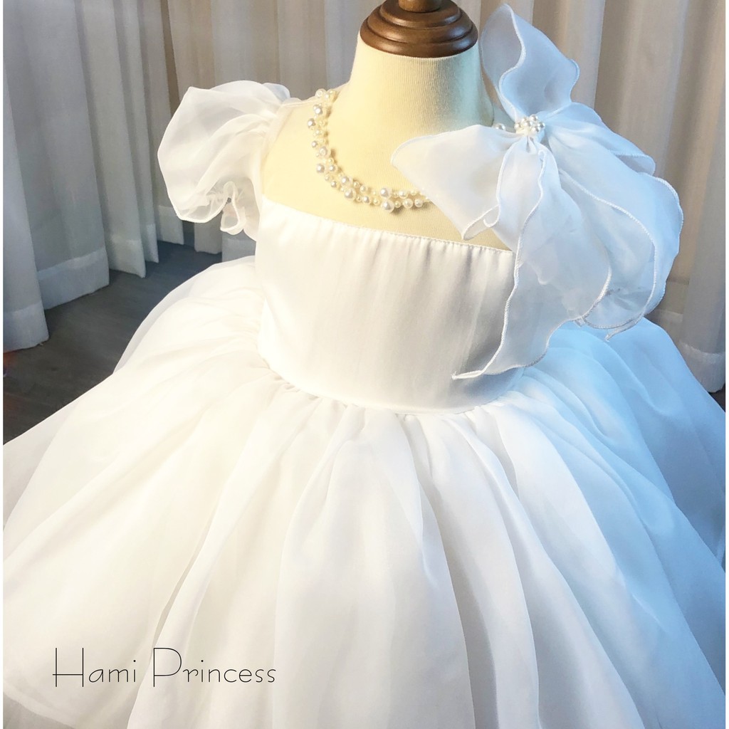 Váy Công Chúa Voan Hàn Nơ Vai Thiên Thần HAMI PRINCESS ❤️ Tặng Kèm Phụ Kiện