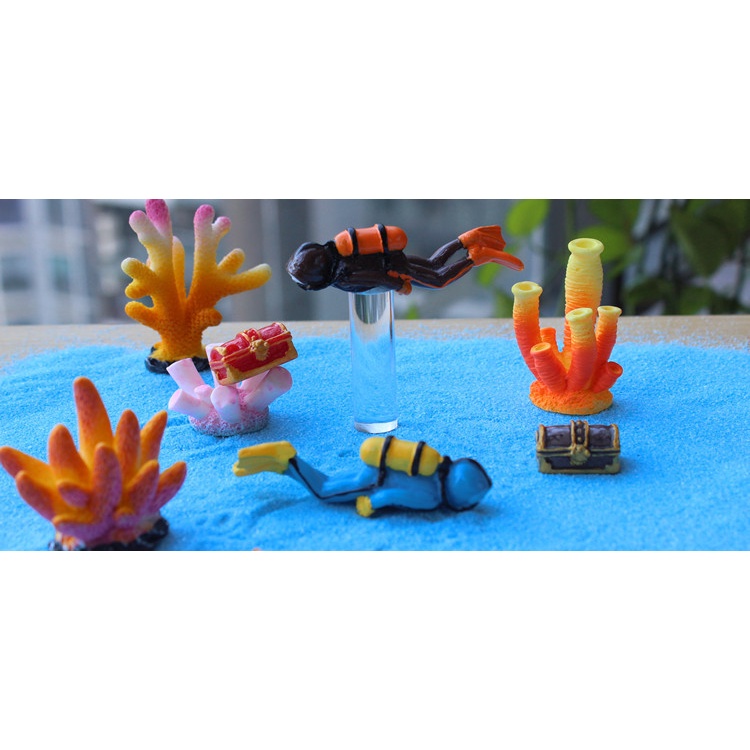 Mô Hình Trang Trí Hồ Cá Phong Cách Biển Cả