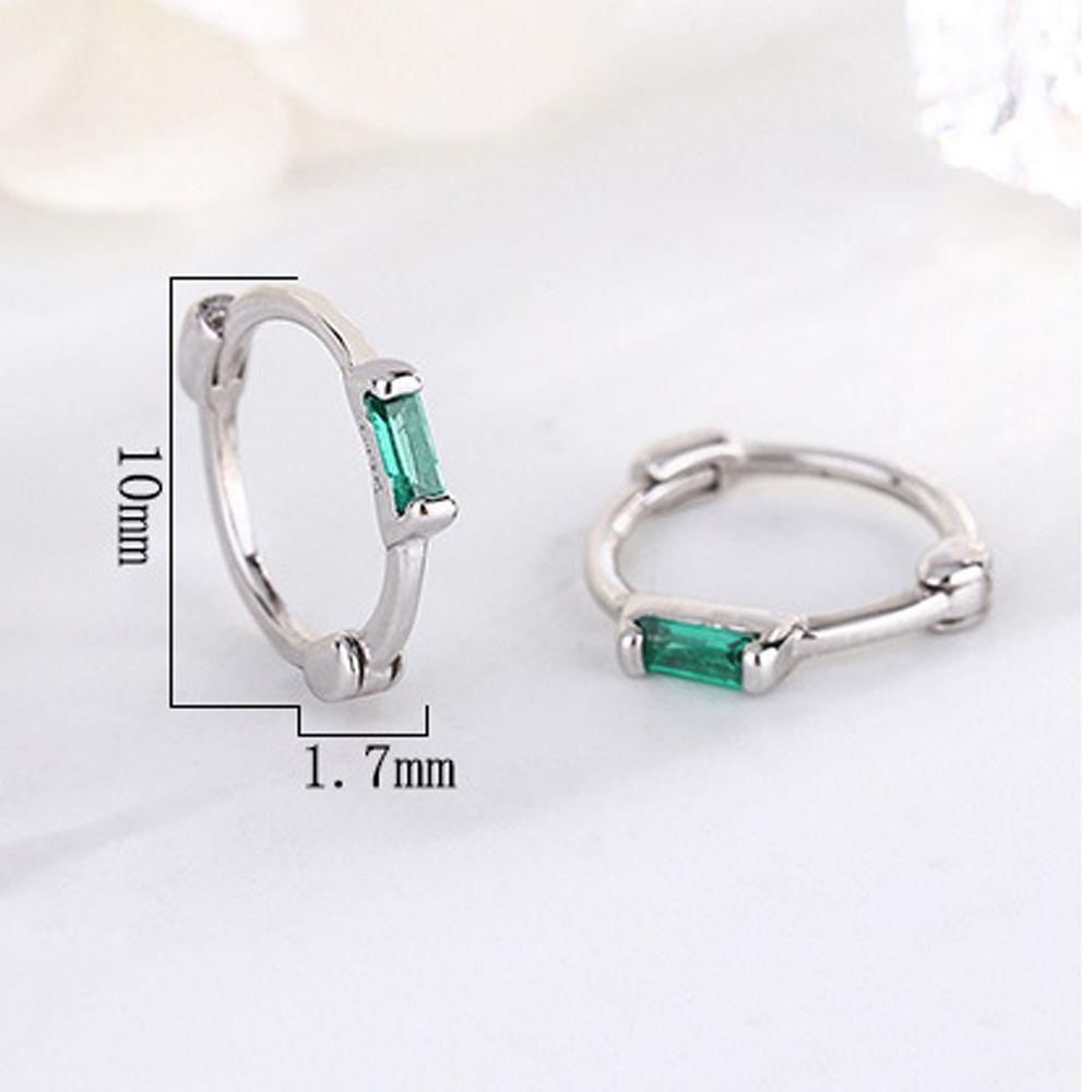 Khuyên Tai Tròn Mini Bằng Đồng Màu Xanh Lá Retro Phong Cách Hàn Quốc Dễ Thương Dành Cho Bạn Nữ