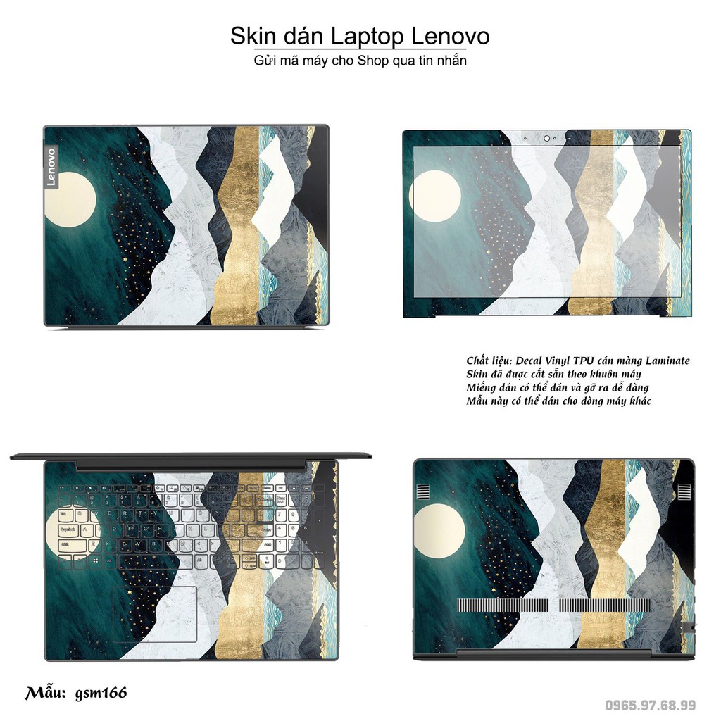 Skin dán Laptop Lenovo in hình giả sơn mài (inbox mã máy cho Shop)