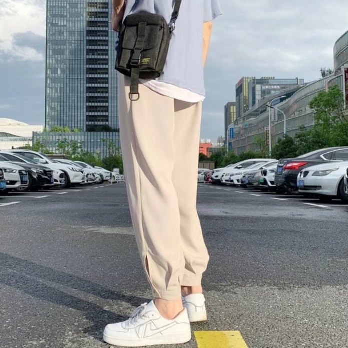 Quần dài jogger nỉ màu trơn phong cách Hàn Quốc thời trang cho nam