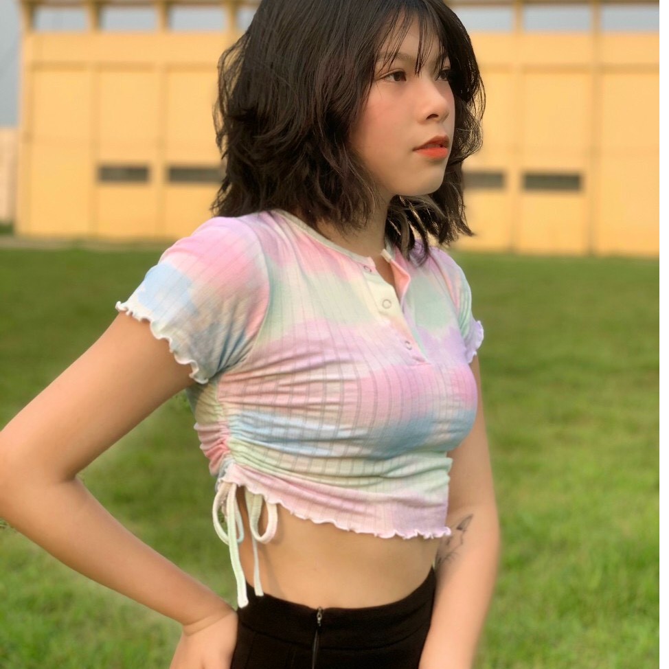 [Mã FAMAYWA giảm 10K đơn 50K] 🌈🌈Áo Croptop loang nút bấm dây rút hông cực chất🌈🌈 - 📸Kèm hình thật📸 | BigBuy360 - bigbuy360.vn
