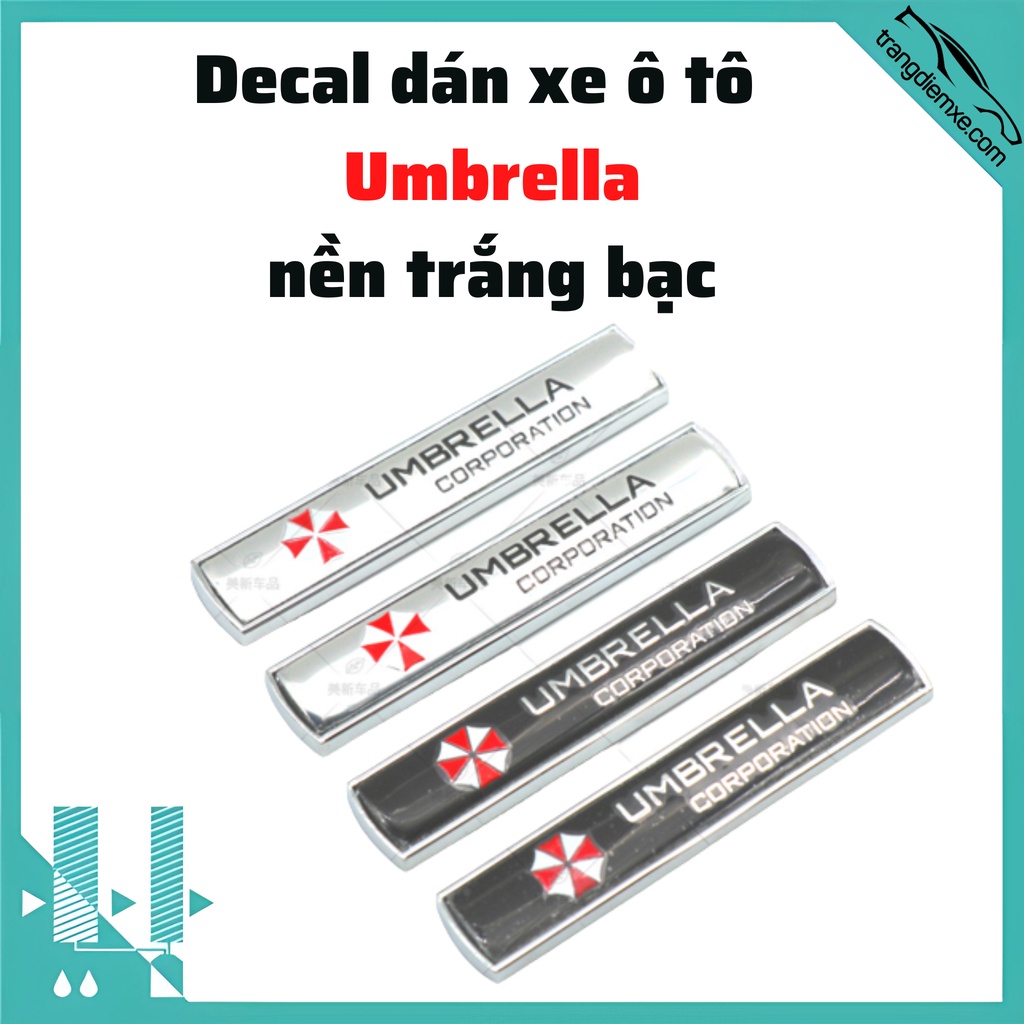 Logo Dán Xe Ô Tô Logo Umbrella Corporation Hive Parking Lv3 Nền Trắng Bạc