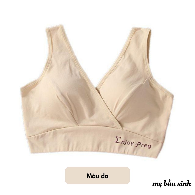 Áo lót bầu và sau sinh cho con bú cotton cao cấp kèm đệm ngực -Thương hiệu Enjoy Preg