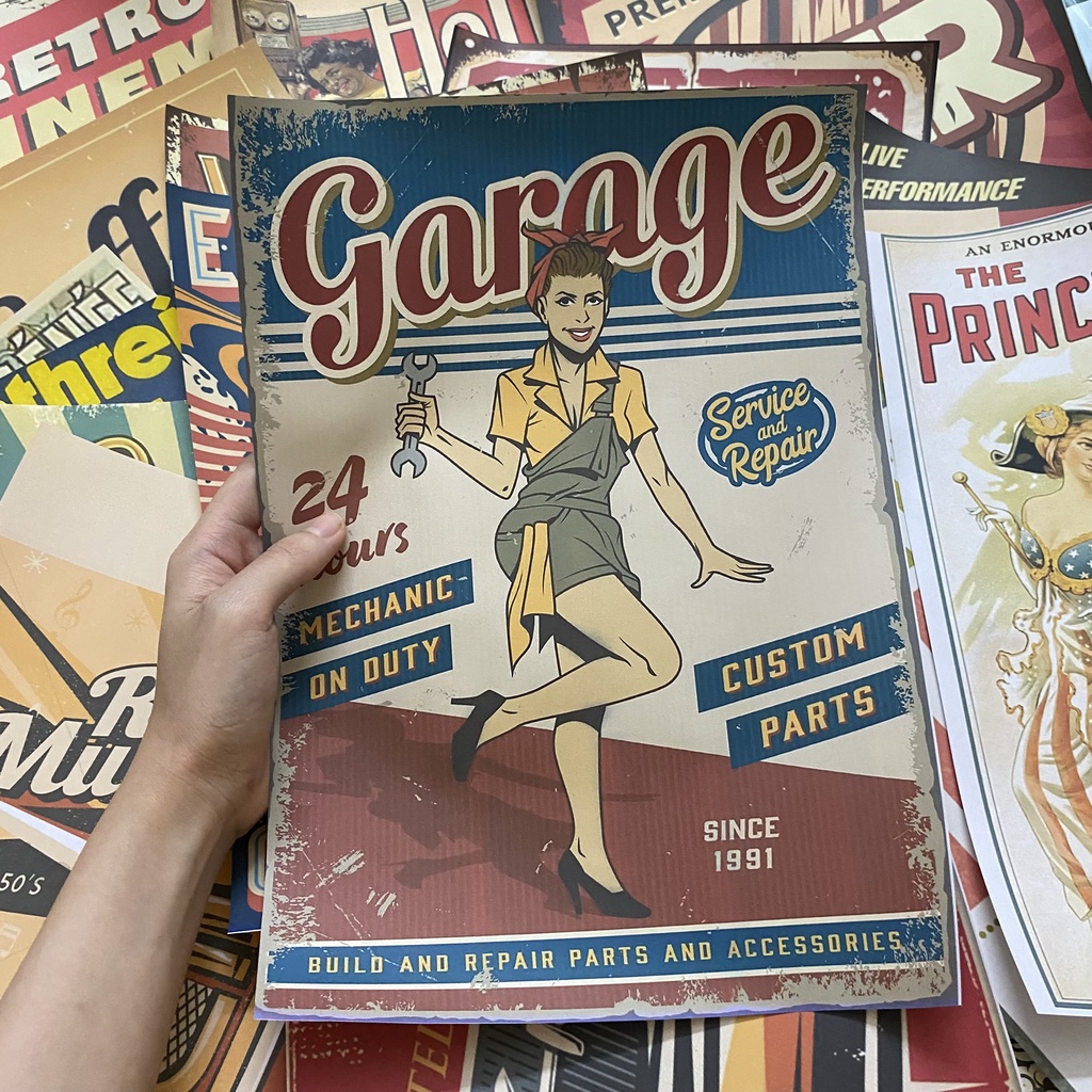 Bộ 40 áp phích Retro decor phòng theo phong cách cổ điển