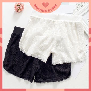 Quần short nữ phối ren đen trắng mùa hè mát qs02