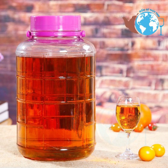 Bình ngâm rượu 3 lít thủy tinh có quai xách - Có Van và không van