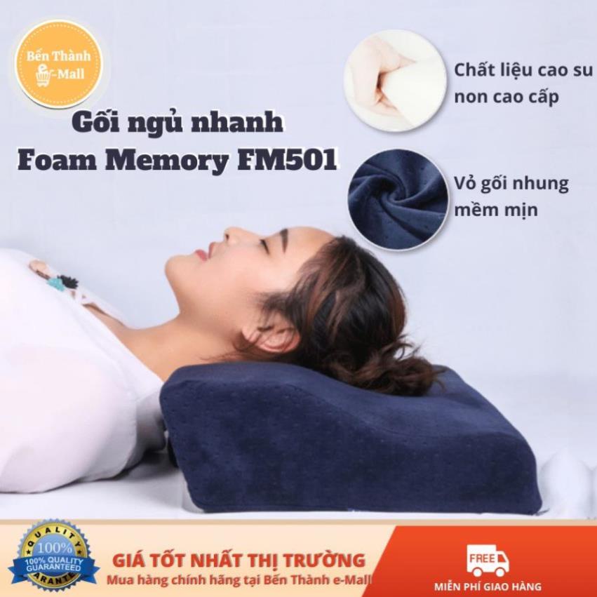 Gối ngủ nhanh Foam Memory FM501, gối ngủ nhanh Nhật Bản chất liệu cao su non tự nhiên cao cấp