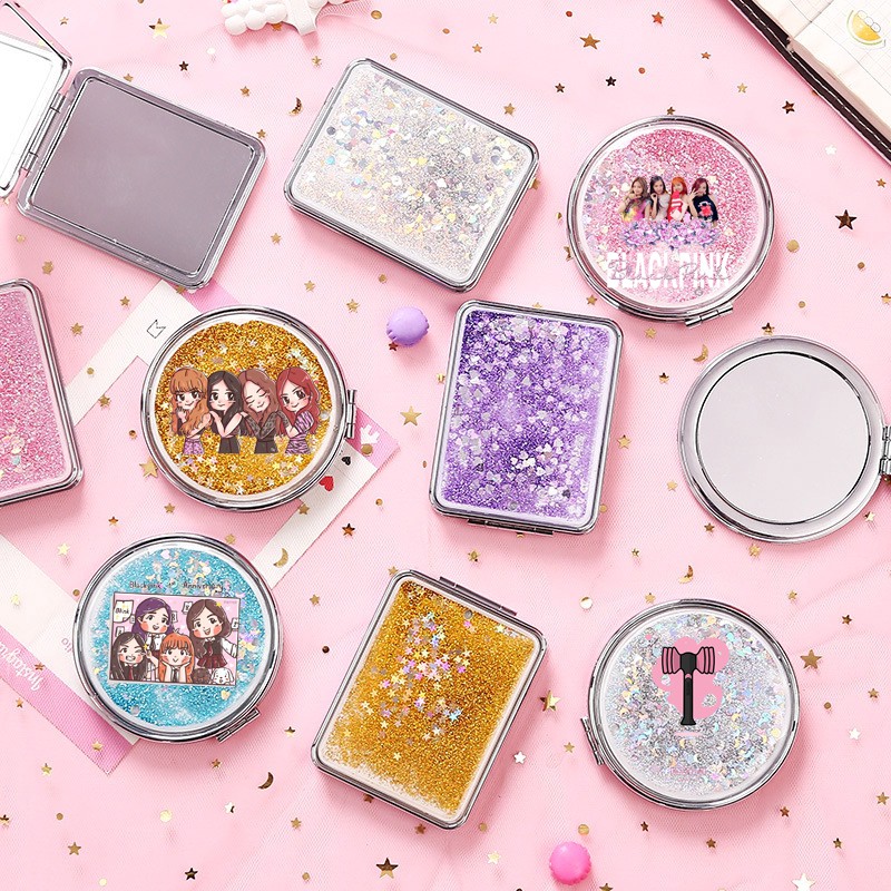 Gương nước chảy kim tuyến Blackpink in hình GNI2 gương 2 mặt