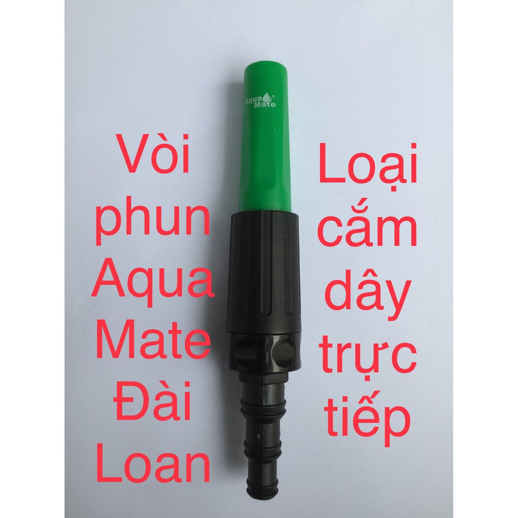 Vòi xịt tưới cây, tưới lan, tưới vườn, rửa xe Đài Loan Aqua Mate Cắm nối nhanh, cắm trực tiếp dây và đai xiết inox