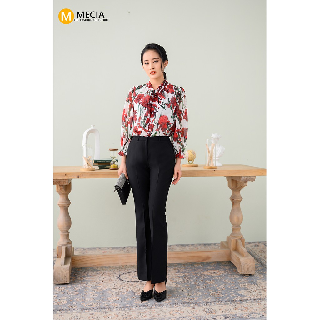 Quần ống loe Mecia QD2111, quần ống vẩy túi chéo chất tuýt si co giãn nhẹ mặc mát thoáng, dáng công sở dự tiệc | BigBuy360 - bigbuy360.vn