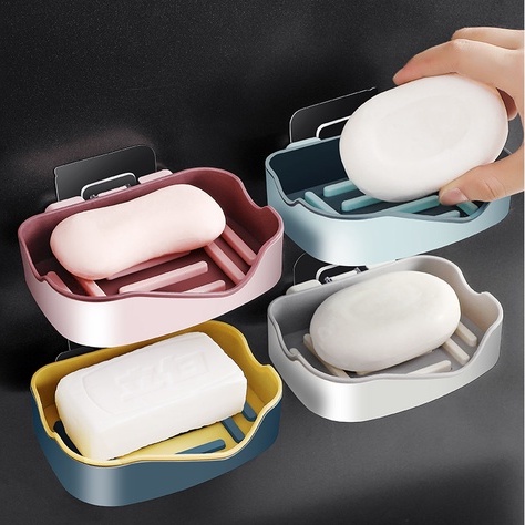 Khay Để Xà Bông 2 Lớp Trang Nhã,Khay Để Xà Bông Nhựa PP Thiết Kế Luôn Khô Ráo, Sạch Sẽ