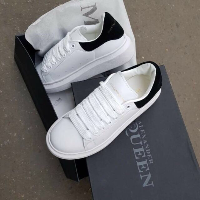 [Ảnh + Video]  Giày sneaker Alexander mc queen nữ đen gót trắng | BigBuy360 - bigbuy360.vn