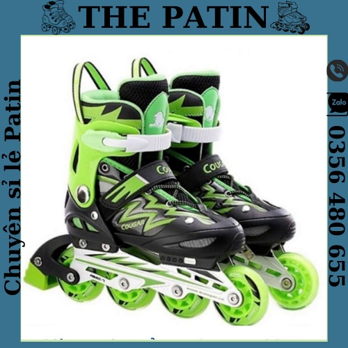 Giày patin trẻ em Cougar 835L, giày trượt patin cho bé, người lớn hàng chính hãng có thể chỉnh size fullbox