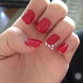Sét 24 móng tay giả mẫu ngắn màu đỏ