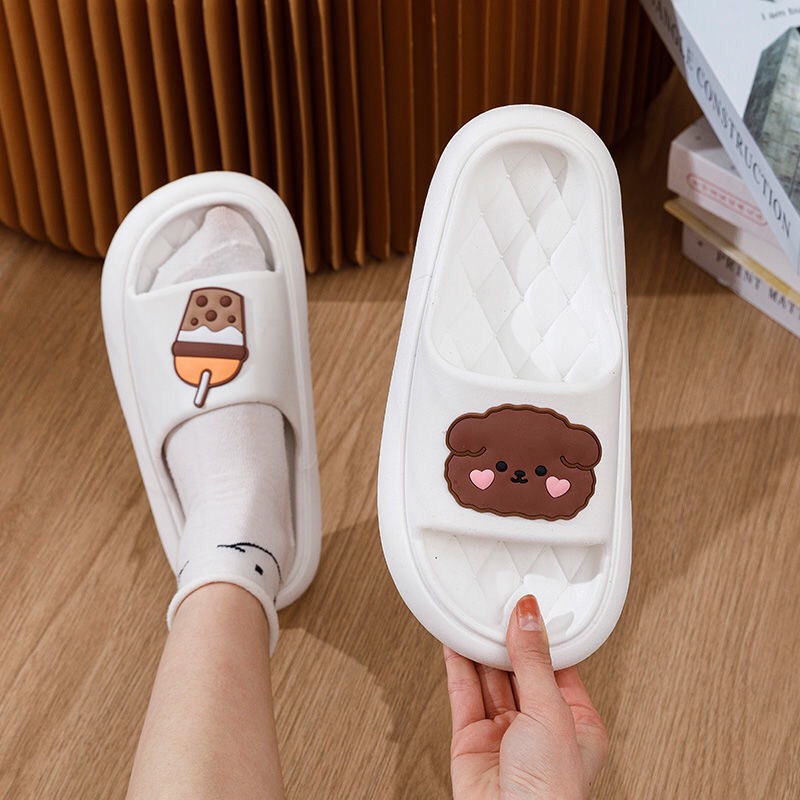 JY377-C3  - dép bánh mì đúc liền đế viền lưới chốg trơn