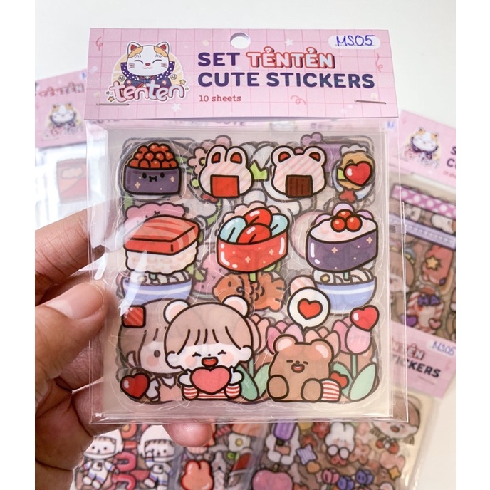 -Sticker cute/Set 10 tấm hình dán dễ thương Butter Rabbit Holiday trang trí sổ bullet journal Tẻn Tẻn