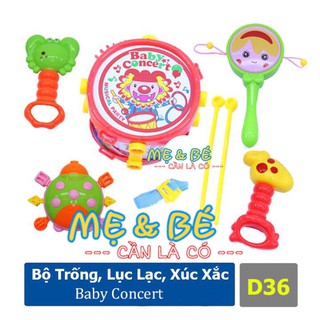 Bộ đồ chơi Lục Lạc Baby Concert D36 cho bé - Đồ chơi Đa Âm Thanh, Nhiều Màu Sắc cho bé tập cầm nắm và nhận biết màu sắc