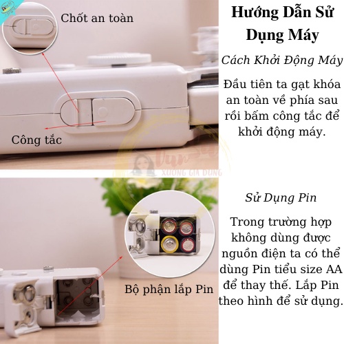 Máy May Mini Cầm Tay Gia Đình Máy Khâu Cầm Tay Handy Stitch  Đa Năng Tiện Lợi Dunsu