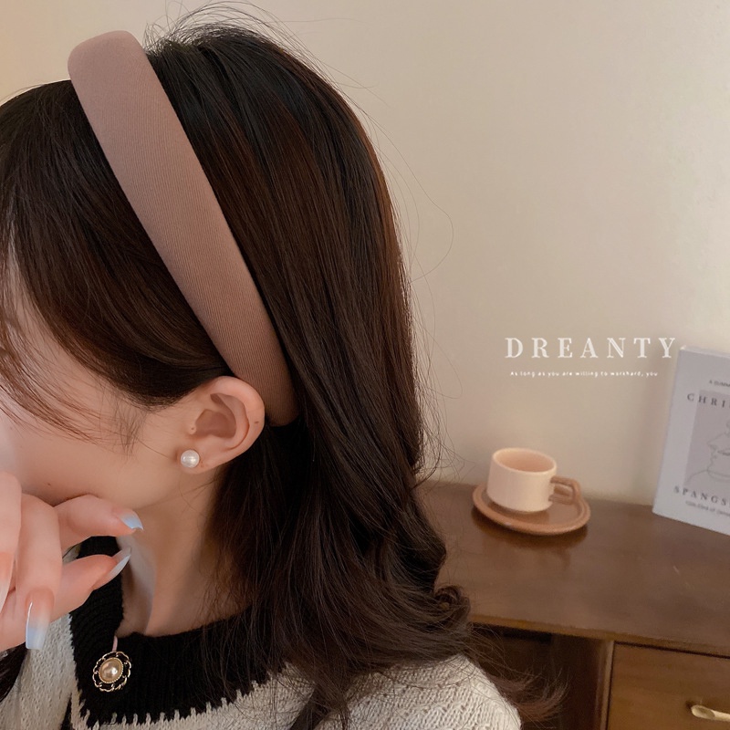 Băng Đô Cài Tóc Bằng Vải Xốp Họa Tiết Hoạt Hình Đơn Giản Thời Trang Hàn Quốc